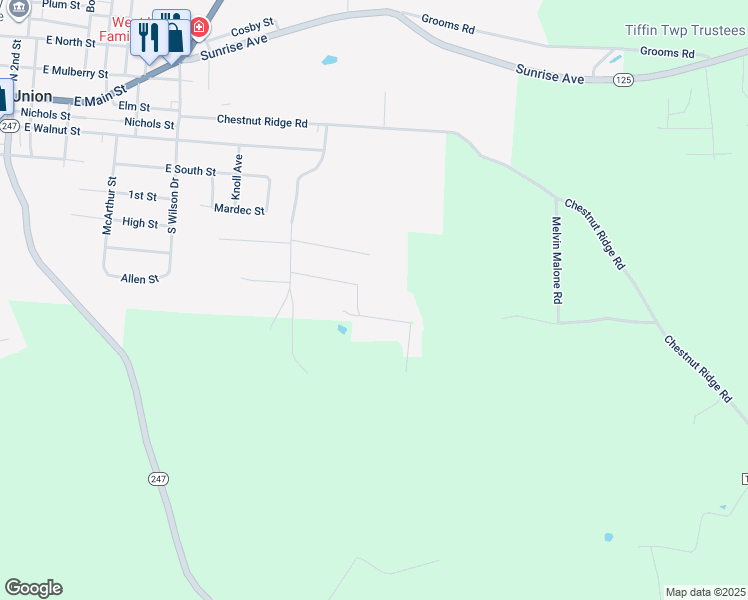 map of restaurants, bars, coffee shops, grocery stores, and more near in West Union