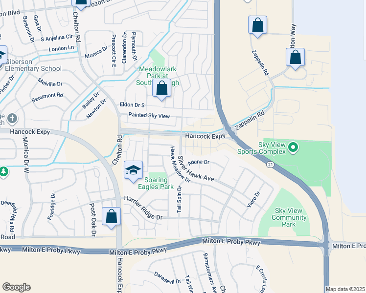 map of restaurants, bars, coffee shops, grocery stores, and more near 4850 Hawk Meadow Drive in Colorado Springs