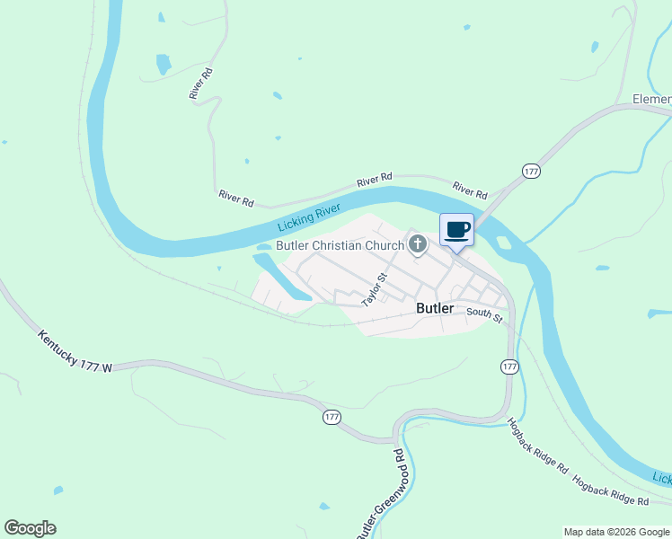 map of restaurants, bars, coffee shops, grocery stores, and more near 100 Williams Street in Butler