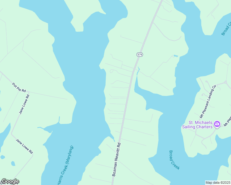 map of restaurants, bars, coffee shops, grocery stores, and more near 8620 Bozman Neavitt Road in Saint Michaels