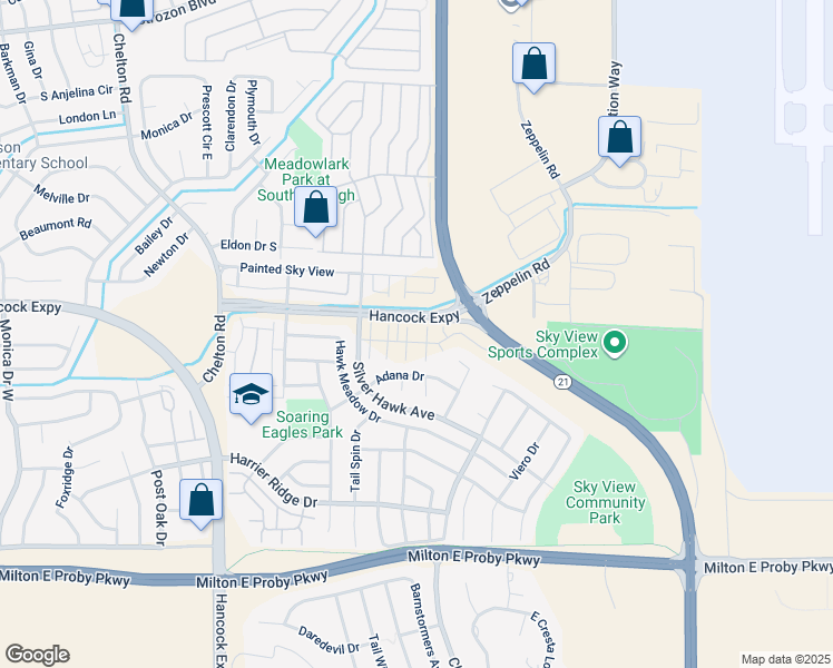 map of restaurants, bars, coffee shops, grocery stores, and more near 5190 Adana Drive in Colorado Springs