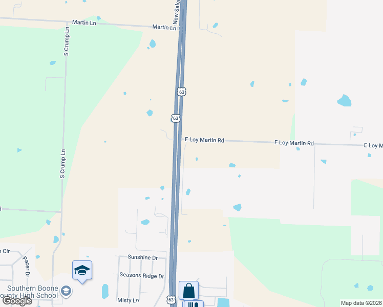 map of restaurants, bars, coffee shops, grocery stores, and more near 6100 East Loy Martin Road in Ashland