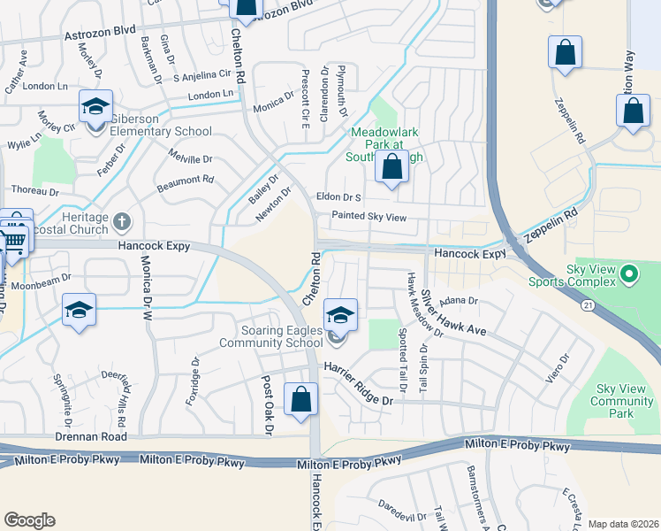 map of restaurants, bars, coffee shops, grocery stores, and more near 4928 Great Owl Point in Colorado Springs