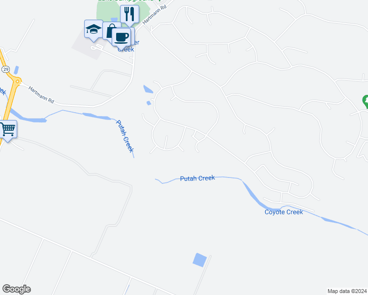 map of restaurants, bars, coffee shops, grocery stores, and more near 18786 Dove Court in Hidden Valley Lake