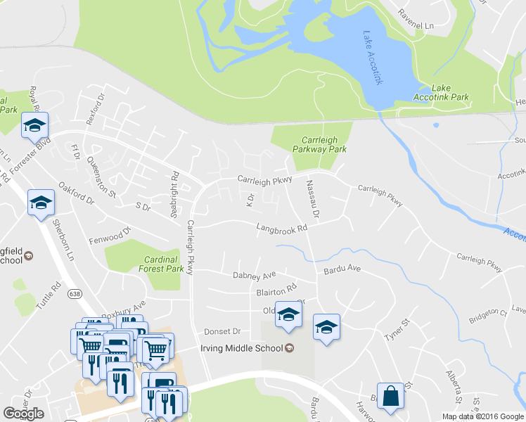 map of restaurants, bars, coffee shops, grocery stores, and more near 6038 Haverhill Court in West Springfield