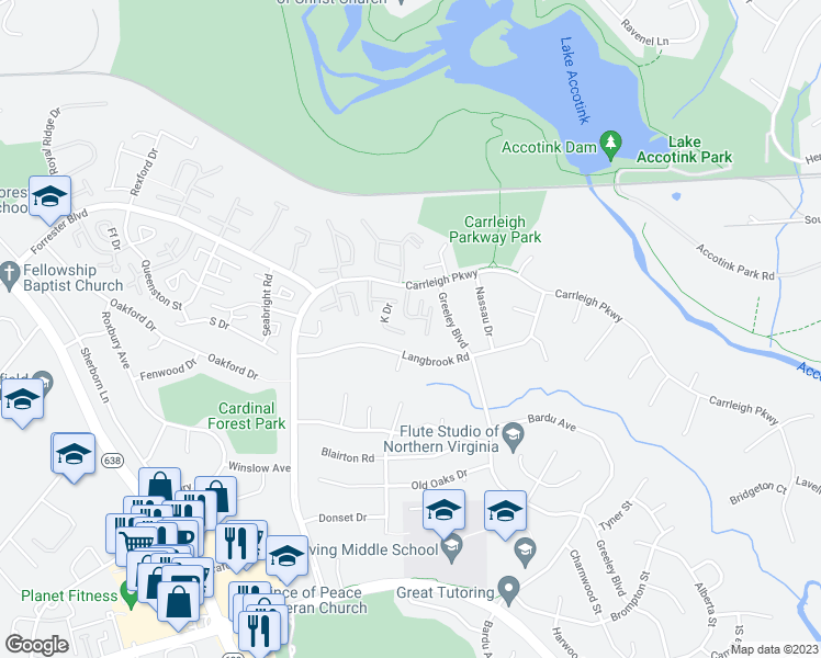 map of restaurants, bars, coffee shops, grocery stores, and more near 6042 Haverhill Court in Springfield