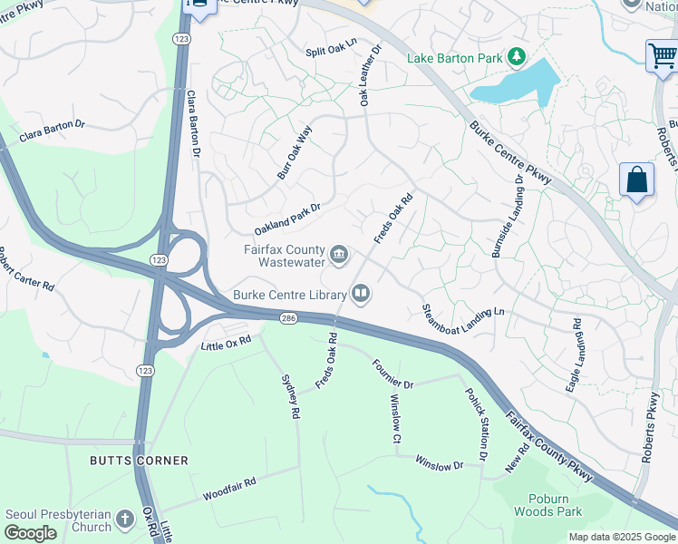 map of restaurants, bars, coffee shops, grocery stores, and more near 5935 Freds Oak Road in Burke