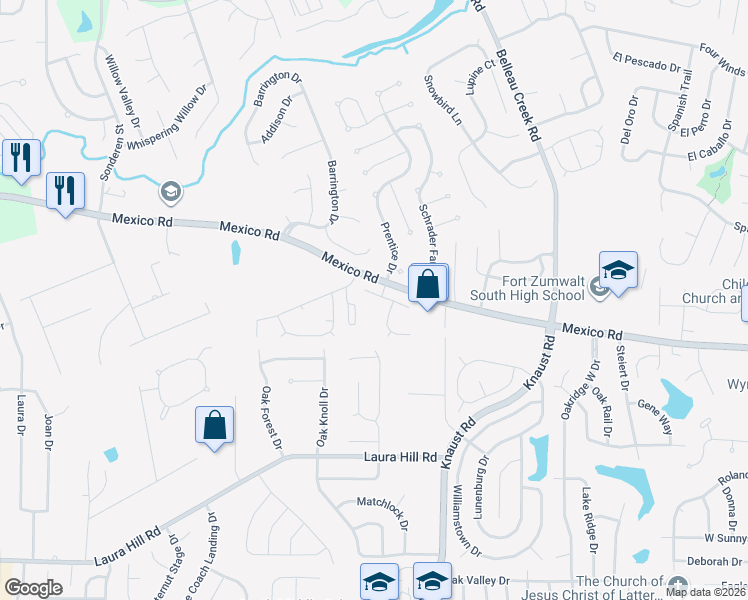map of restaurants, bars, coffee shops, grocery stores, and more near 8229 Bristol Valley Drive in St. Peters