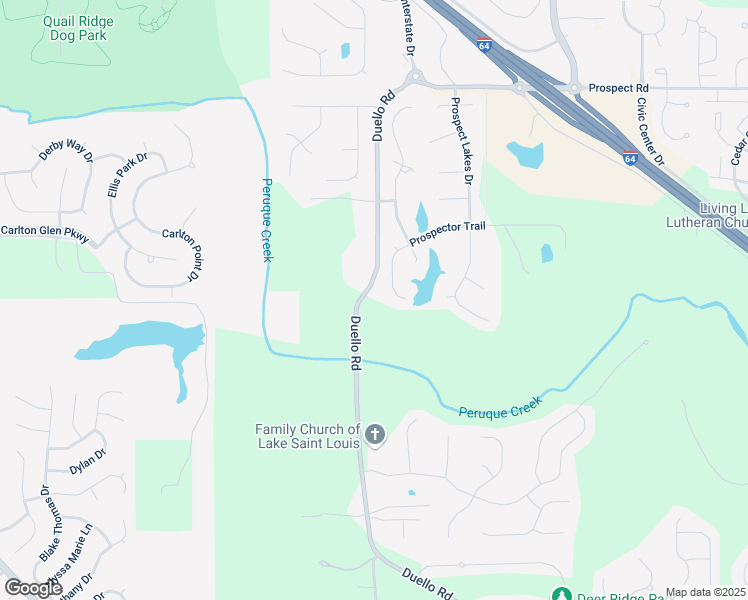 map of restaurants, bars, coffee shops, grocery stores, and more near 1292 Duello Road in Lake Saint Louis