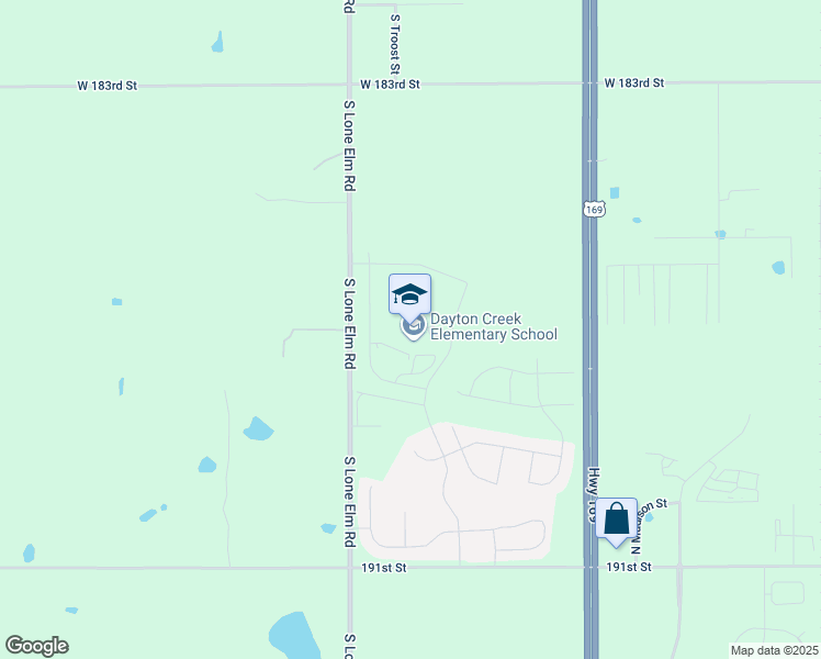 map of restaurants, bars, coffee shops, grocery stores, and more near 18780 U.S. 169 in Spring Hill