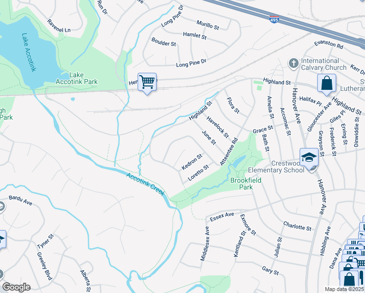 map of restaurants, bars, coffee shops, grocery stores, and more near 5954 Joffa Place in Springfield
