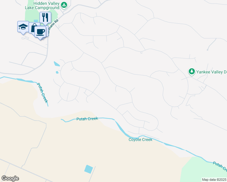 map of restaurants, bars, coffee shops, grocery stores, and more near 18725 Fairway Point in Hidden Valley Lake