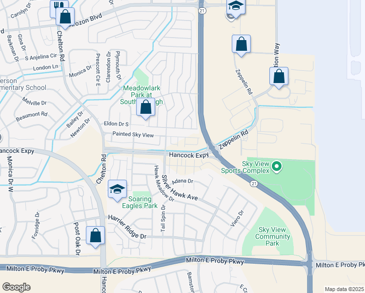 map of restaurants, bars, coffee shops, grocery stores, and more near 5190 Adana Drive in Colorado Springs