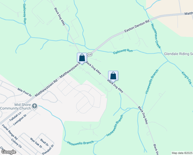 map of restaurants, bars, coffee shops, grocery stores, and more near 8739 Swann Haven Road in Easton