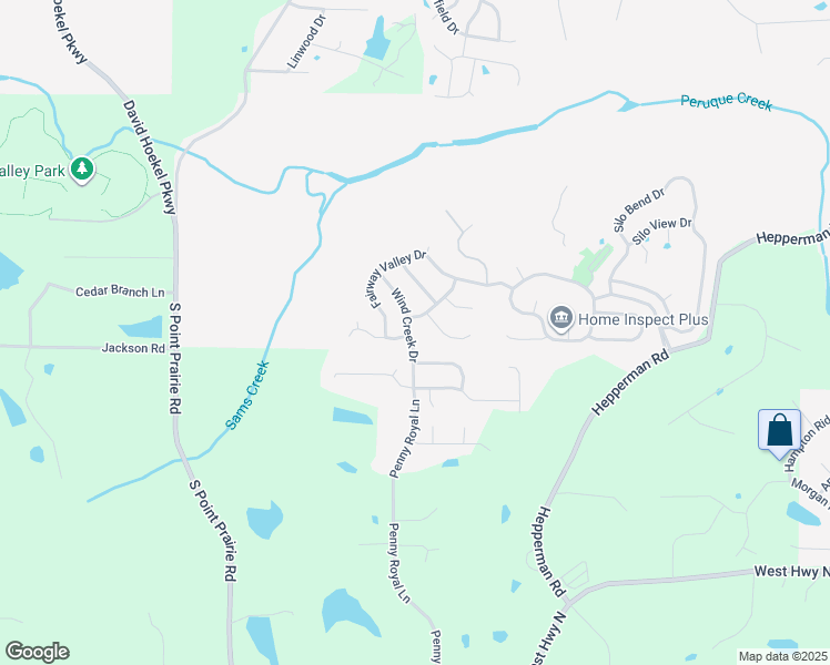 map of restaurants, bars, coffee shops, grocery stores, and more near 419 Wind Creek Drive in Wentzville