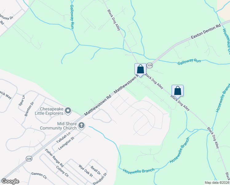 map of restaurants, bars, coffee shops, grocery stores, and more near 29911 Matthewstown Road in Easton
