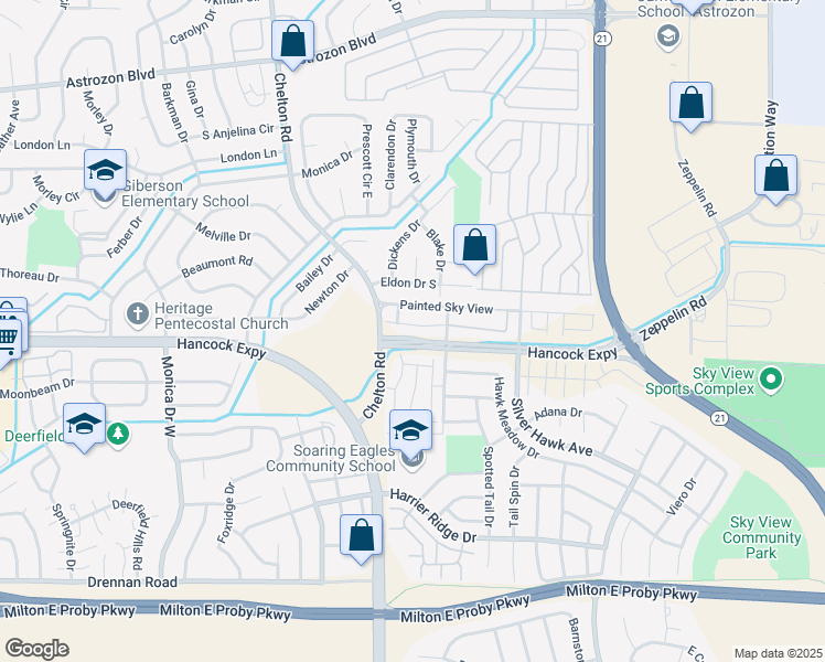map of restaurants, bars, coffee shops, grocery stores, and more near 4819 Painted Sky View in Colorado Springs