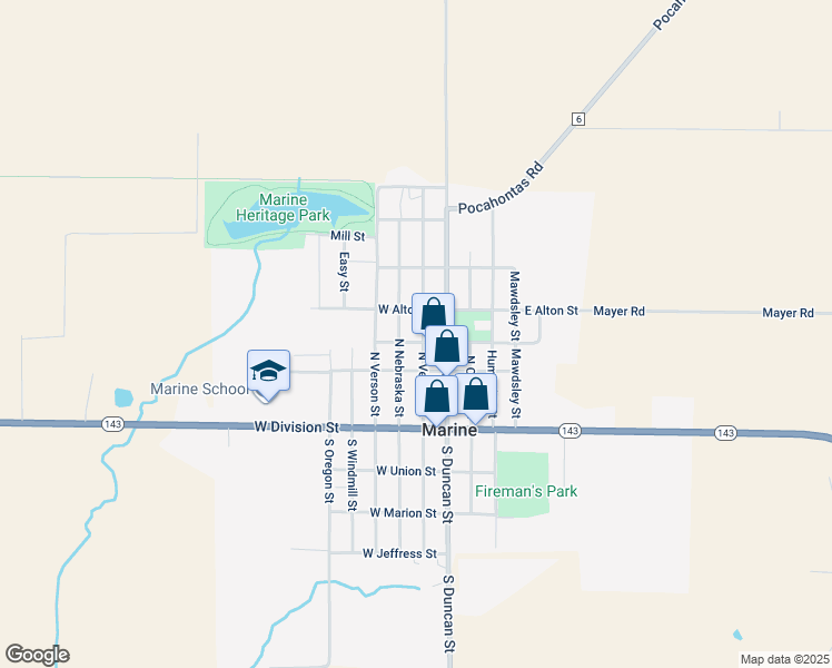 map of restaurants, bars, coffee shops, grocery stores, and more near 324 West Alton Street in Marine