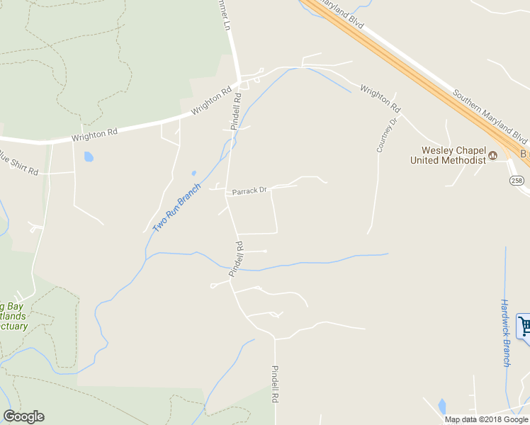 map of restaurants, bars, coffee shops, grocery stores, and more near 5779 Pindell Road in Lothian
