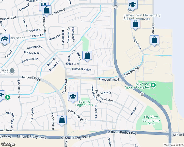 map of restaurants, bars, coffee shops, grocery stores, and more near 4990 Rusty Nail Point in Colorado Springs