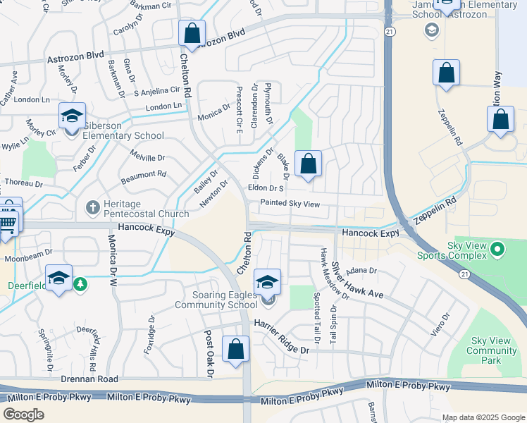 map of restaurants, bars, coffee shops, grocery stores, and more near 4822 Rusty Nail Point in Colorado Springs