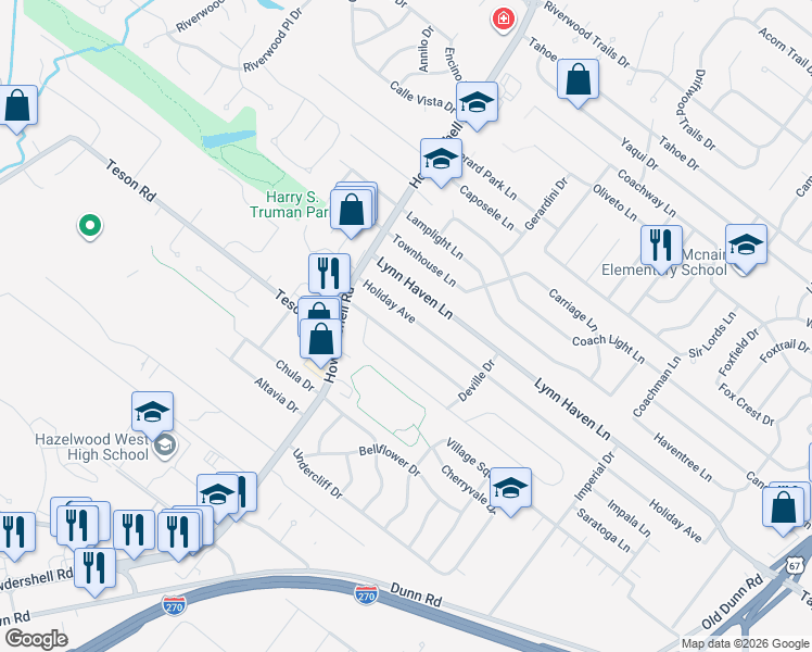 map of restaurants, bars, coffee shops, grocery stores, and more near 832 Holiday Avenue in Hazelwood