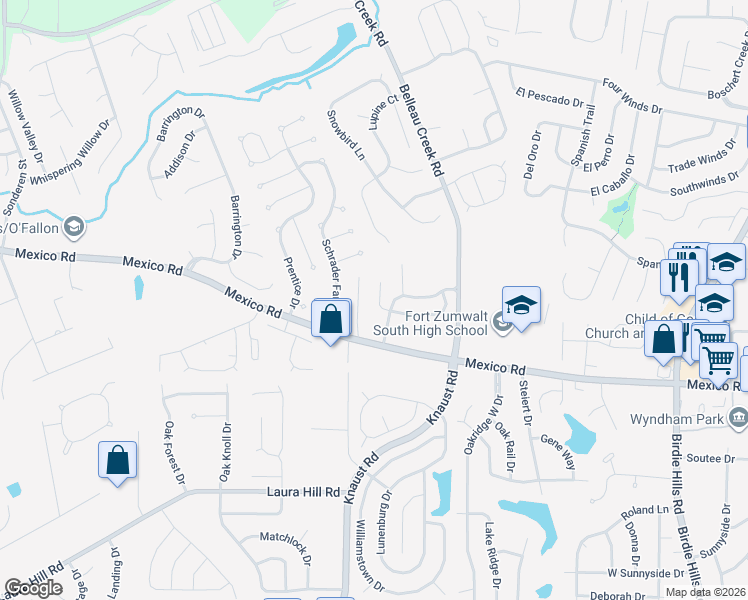 map of restaurants, bars, coffee shops, grocery stores, and more near 1686 Coupru Court in St. Peters