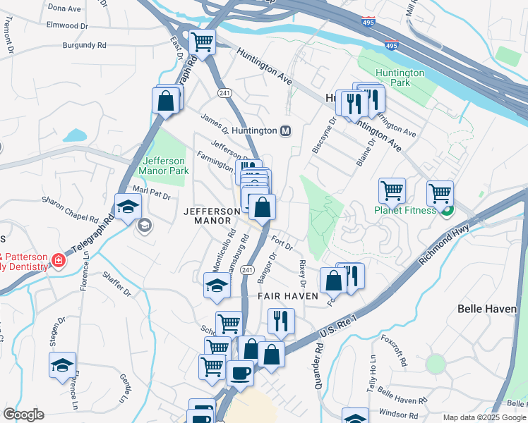 map of restaurants, bars, coffee shops, grocery stores, and more near in 