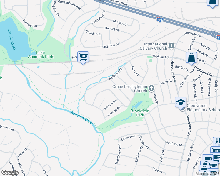 map of restaurants, bars, coffee shops, grocery stores, and more near 5938 Atteentee Road in Springfield