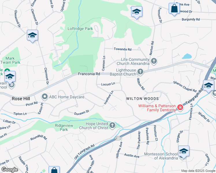 map of restaurants, bars, coffee shops, grocery stores, and more near 9428 Braddock Road in Fairfax
