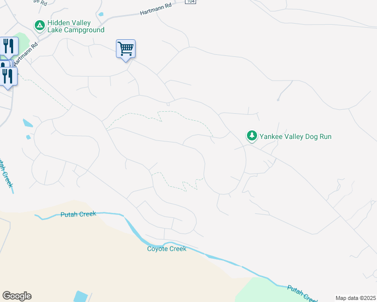 map of restaurants, bars, coffee shops, grocery stores, and more near 20860 Powder Horn Road in Hidden Valley Lake