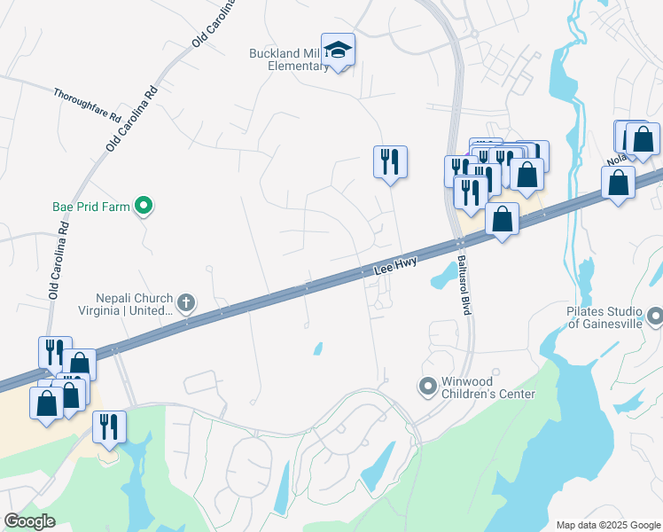 map of restaurants, bars, coffee shops, grocery stores, and more near 7821 Zeeland Place in Gainesville