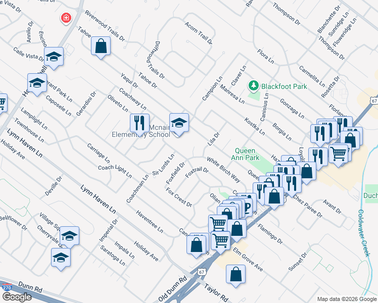 map of restaurants, bars, coffee shops, grocery stores, and more near 560 Coachway Lane in Hazelwood