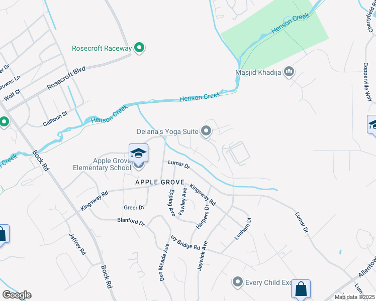 map of restaurants, bars, coffee shops, grocery stores, and more near 2813 Wood Hollow Place in Fort Washington