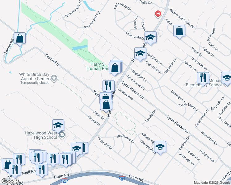map of restaurants, bars, coffee shops, grocery stores, and more near 909 Holiday Avenue in Hazelwood