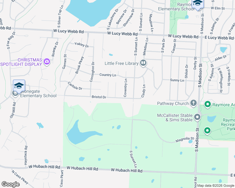 map of restaurants, bars, coffee shops, grocery stores, and more near 809 Clancy Court in Raymore