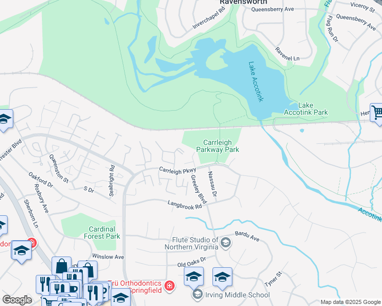 map of restaurants, bars, coffee shops, grocery stores, and more near 5908 Minutemen Road in West Springfield