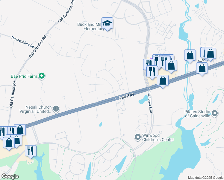 map of restaurants, bars, coffee shops, grocery stores, and more near 14909 Hopewells Landing Drive in Gainesville