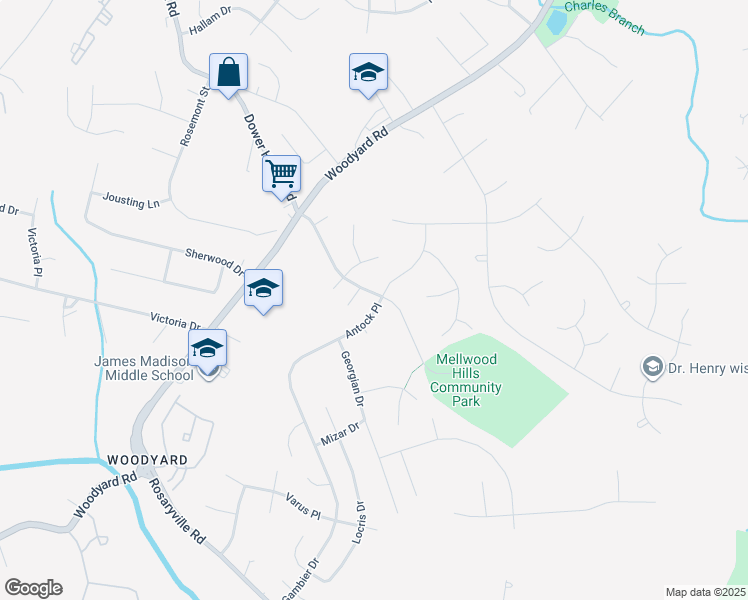 map of restaurants, bars, coffee shops, grocery stores, and more near 7109 Dower House Road in Upper Marlboro
