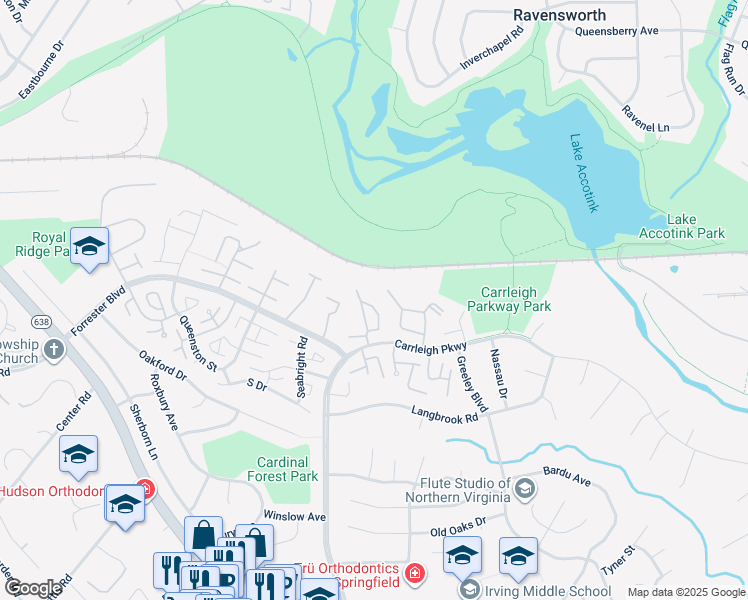 map of restaurants, bars, coffee shops, grocery stores, and more near 5907 Noblestown Road in West Springfield