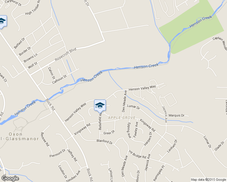 map of restaurants, bars, coffee shops, grocery stores, and more near 2702 Henson Valley Way in Fort Washington