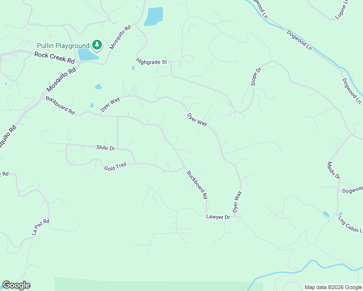 map of restaurants, bars, coffee shops, grocery stores, and more near 3025 Buckboard Road in Placerville