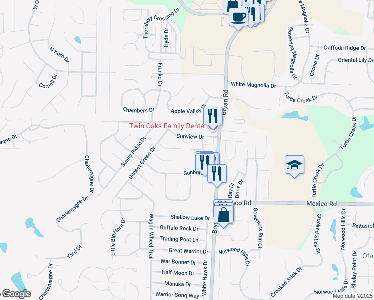 map of restaurants, bars, coffee shops, grocery stores, and more near 20 Briarmist Court in O'Fallon