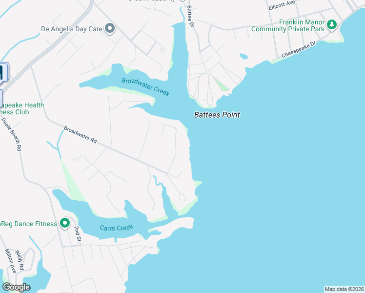 map of restaurants, bars, coffee shops, grocery stores, and more near 5743 Blaine Road in Deale