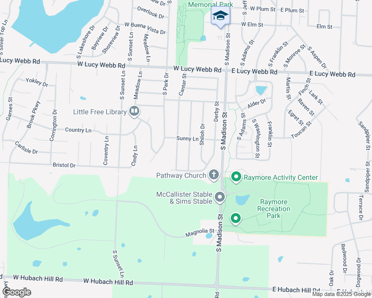 map of restaurants, bars, coffee shops, grocery stores, and more near 804 Furlong Dr in Raymore