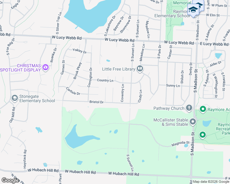 map of restaurants, bars, coffee shops, grocery stores, and more near 809 Clancy Court in Raymore