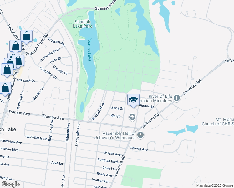 map of restaurants, bars, coffee shops, grocery stores, and more near 1130 Murcia Avenue in St. Louis