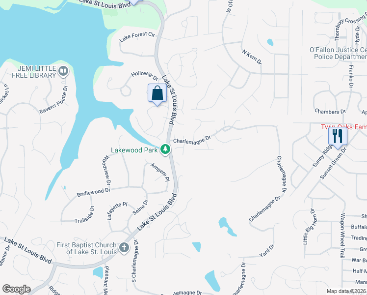 map of restaurants, bars, coffee shops, grocery stores, and more near 804 Conch Terrace in Lake Saint Louis