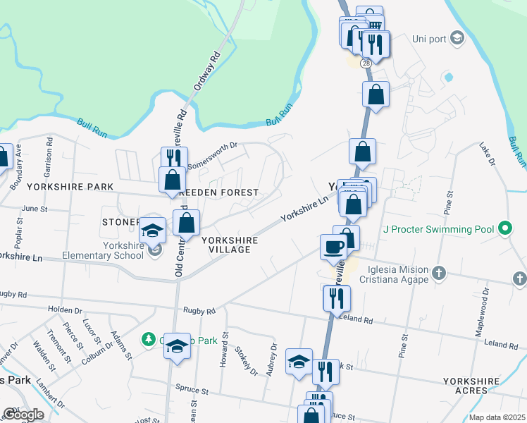 map of restaurants, bars, coffee shops, grocery stores, and more near 8659 Centerton Lane in Manassas