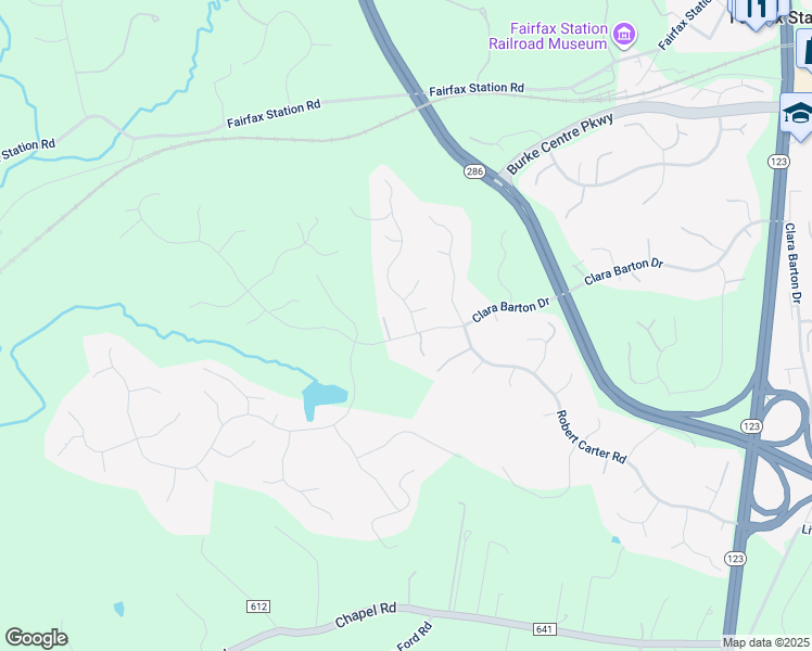 map of restaurants, bars, coffee shops, grocery stores, and more near 6049 Makely Drive in Fairfax Station